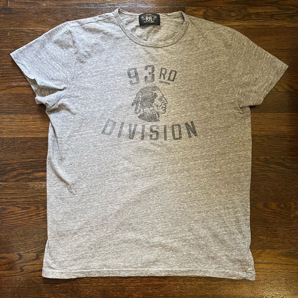 RRL RALPH LAUREN HEATHER GREY T-SHIRT - SIZE M